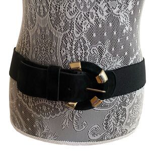 Vintage Omega Stretch Belt With Gold Accents